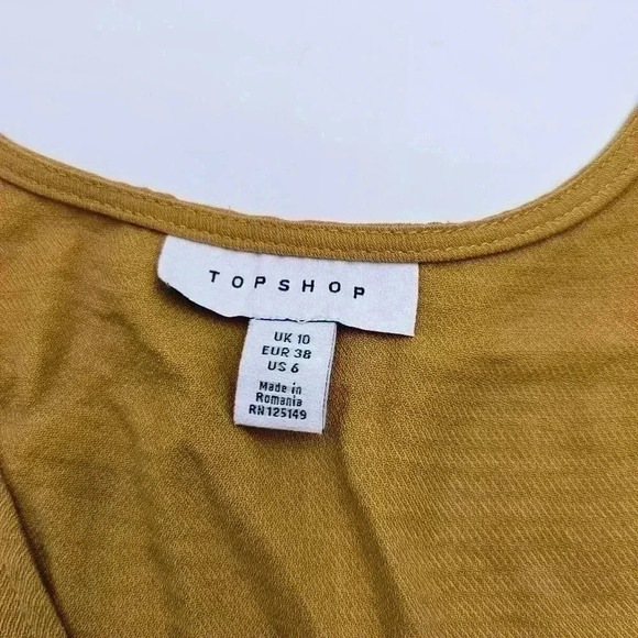 Topshop Womens Size 6 Yellow Wrap Dress - Picture 13 of 14